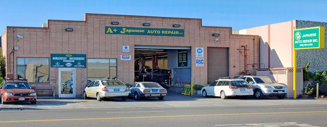 Visit our shop to learn more The storefront of A+ Japanese Auto Repair in San Carlos, CA